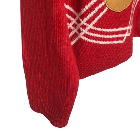 Christmas Sweater Chunky Knit Pullover Red Size Large 42-44 Ugly Holiday Party - Picture 2 of 11